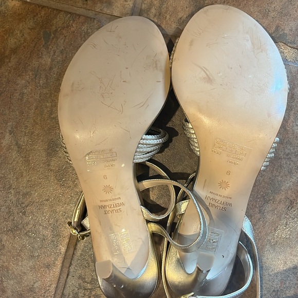 NWOT Stuart Weitzman metallic gold 4β heels size 9 - Picture 7 of 9